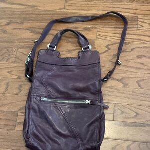 Purple Leather Shoulder Bag